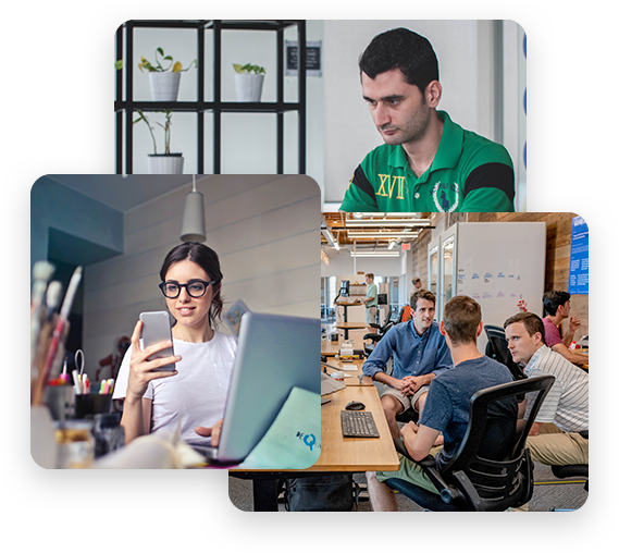Colaboradores de las empresas de XFR Group en sus puestos de trabajo